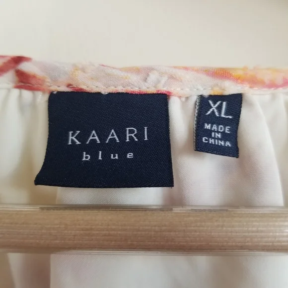 Kaari Blue Floral Top Size XL - Picture 6 of 8